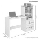 Ver imagem 2 de Escrivaninha com Estante 2 Gavetas Alana Jcm Móveis