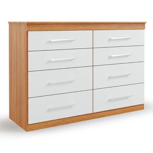 Cômoda Off White para Quarto Espaçosa Reforçada com 8 Gavetas Gênova