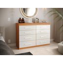 Ver imagem 2 de Cômoda Off White para Quarto Espaçosa Reforçada com 8 Gavetas Gênova