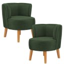 Ver imagem 1 de 2 Cadeiras Decor para Recepção Aconchegante Resistente Tecido Veludo Macia Pés de Madeira