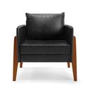 Ver imagem 4 de Kit 1 Sofá Namoradeira e 2 Poltronas Lana Corano Preto Base de Madeira - D’Rossi