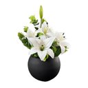 Ver imagem 5 de Arranjo Lírio Branco Artificial Centro de Mesa Completo Vaso Preto Decore Fácil Shop