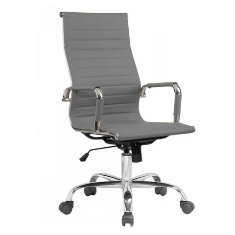 Cadeira Presidente Charles Eames Esteirinha - Cor Cinza - Pollo Móveis - 32881
