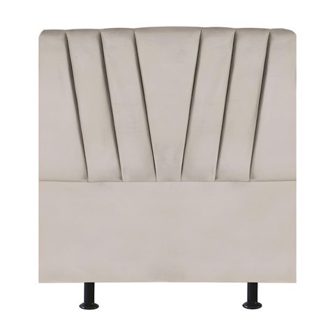 Cabeceira Estofada Cama Box Solteiro 90 Cm Malu Suede:bege