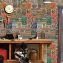 Ver imagem 2 de Papel de Parede Garagem Vintage - 0,58 x 3,00m - Rolo