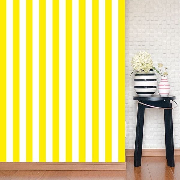 Papel de Parede Listras Fortes Classic - Amarelo | MadeiraMadeira