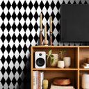 Ver imagem 2 de Papel de Parede Losango Color - Preto