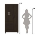 Ver imagem 4 de Guarda Roupa Solteiro 3 Portas e 2 Gavetas Castro - Ébano Touch