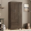Ver imagem 1 de Guarda Roupa Solteiro 3 Portas e 2 Gavetas Castro - Ébano Touch