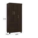 Ver imagem 2 de Guarda Roupa Solteiro 3 Portas e 2 Gavetas Castro - Ébano Touch