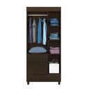 Ver imagem 3 de Guarda Roupa Solteiro 3 Portas e 2 Gavetas Castro - Ébano Touch