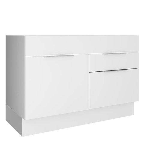 Balcão de Pia Madesa Stella 1 Porta e 2 Gavetas Branco Cor:Branco