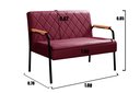 Ver imagem 4 de Sofá Namoradeira Ludmilla 2 Lugares Decoração, Sala, Recepção - Suede Bordo