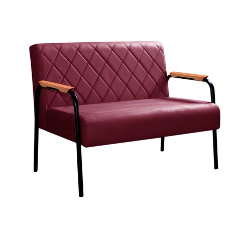 Sofá Namoradeira Ludmilla 2 Lugares Decoração, Sala, Recepção - Suede Bordo