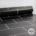Ver imagem 3 de Papel de Parede Azulejo Metrô - Várias Cores - Preto