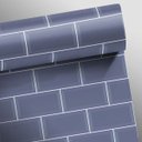 Ver imagem 3 de Papel de Parede Azulejo Metrô - Várias Cores - Azul