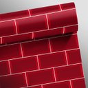 Ver imagem 3 de Papel de Parede Azulejo Metrô - Várias Cores - Vermelho Escuro