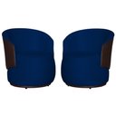 Ver imagem 2 de Kit 2 Poltronas Organica Beatriz Veludo Azul Marinho C/ Composê Corano Marrom - Lm Decor