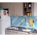 Ver imagem 2 de Papel de Parede Azulejo Berga - Várias Cores - Azul