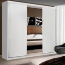 Ver imagem 4 de Guarda Roupa Casal 3 Portas de Correr 4 Gavetas e 3 Espelhos Barcelona -Mt- Rei de Casa Branco