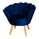 Ver imagem 1 de Poltrona Decorativa Pétala em Veludo - Várias Cores - Ds Estofados Poltrona Pétala Azul Marinho