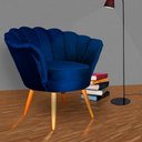 Ver imagem 4 de Poltrona Decorativa Pétala em Veludo - Várias Cores - Ds Estofados Poltrona Pétala Azul Marinho