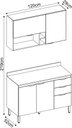 Ver imagem 5 de Balcão Firenze 120m C/tampo Mdp e Armário 2 Portas e Nicho Garrafeiro - Avena Touch/grafito Demóbile