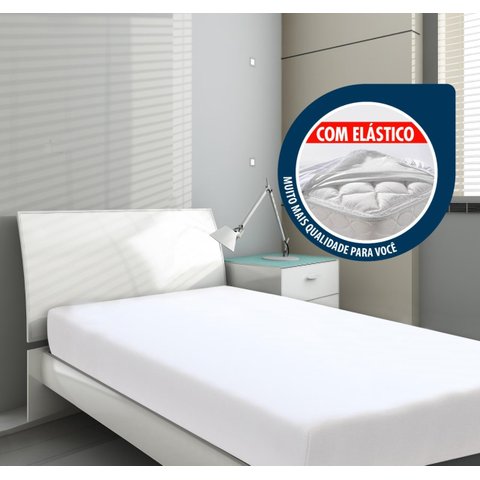 Capa Protetor Cama Colchão Solteiro com Elástico Anti-ácaro