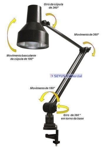 Luminária Profissional Cúpula anti-térmica e Garra Ref. 388 Ilutec - Preto - 2