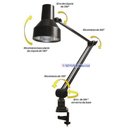 Ver imagem 2 de Luminária Profissional Cúpula anti-térmica e Garra Ref. 388 Ilutec - Preto