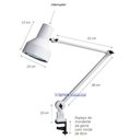 Ver imagem 2 de Luminária Profissional Cúpula anti-térmica e Garra Ref. 388 Ilutec - Branco