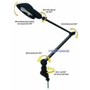 Ver imagem 3 de Luminária Articulada Ilutec Cúpula Aluminio Ref. 393 Div.cores - Preto