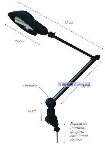 Luminária Articulada Ilutec Cúpula Aluminio Ref. 393 Div.cores - Preto - 2