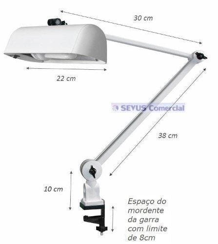 Luminária De Mesa Com Garra Ilutec 387 - Branco - 2