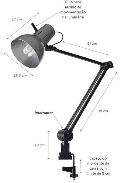 Luminária Industrial Ilutec com cúpula de alumínio Ref. 389 - Preto - 2