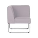 Ver imagem 2 de Poltrona Modular Pix com Braco Individual Assento Courino Cinza Claro Base Aco Branco - 55334