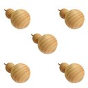 Ver imagem 1 de Kit 5 Ganchos Cabideiros de Parede Esfera em Madeira Maciça Pinus Cor Natural
