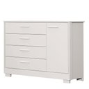 Ver imagem 1 de Cômoda Infantil Zaki 1 Porta e 4 Gavetas Branco Fosco - Reller Móveis