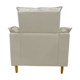 Poltrona Amamentação + Puff Luana Pés Madeira Suede:bege Claro - 5