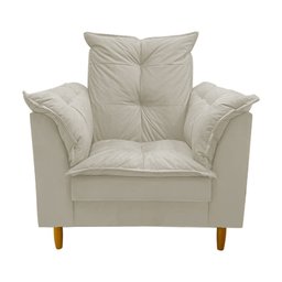 Poltrona Amamentação + Puff Luana Pés Madeira Suede:bege Claro - 3