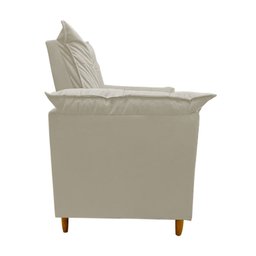 Poltrona Amamentação + Puff Luana Pés Madeira Suede:bege Claro - 4