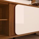 Ver imagem 5 de Rack Bancada com Painel para TV 65 Polegadas Peter 150cm Porta Deslizante Off White Freijó DJ Móveis