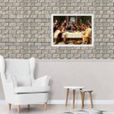 Ver imagem 1 de Quadro Decorativo Santa Ceia- Clássica 24x18cm - com Vidro:madeira Branca