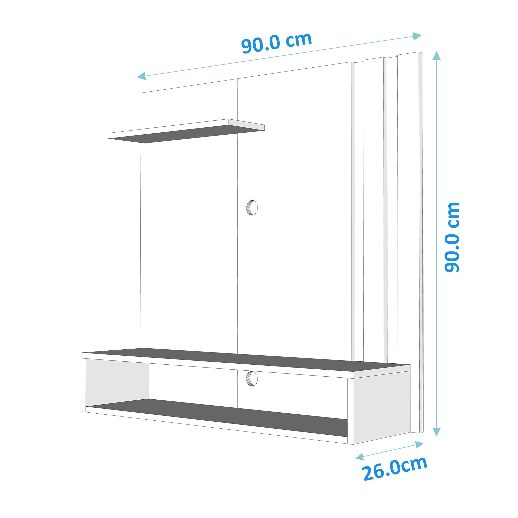 Painel Suspenso Para TV Até 32" Light Prado - Off White / Freijó - 4