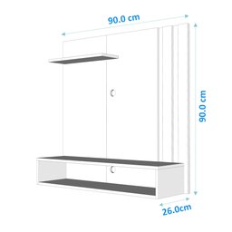 Painel Suspenso Para TV Até 32" Light Prado - Off White / Freijó - 4