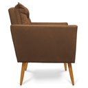 Ver imagem 4 de Namoradeira 2 Lugares Thais Suede Marrom Pés Palito Castanho - Slk Decor