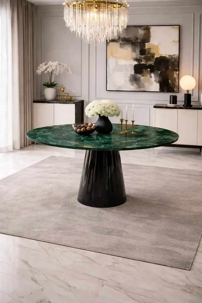 Ver imagem 2 de Mesa Cone 70cm em Mármore Verde Guatemala