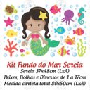 Ver imagem 2 de Adesivo Infantil para Box Banheiro Fundo do Mar Sereia