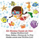 Ver imagem 2 de Adesivo Infantil para Box Fundo do Mar Menina 70x50cm