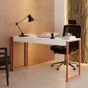 Ver imagem 1 de Mesa Escrivaninha Industrial Desk 90 Color Branco Cobre